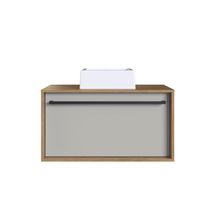 Gabinete Suspenso 80cm Mel Arenas Cuba Gavetão e Toalheiro BH8040MACUBA