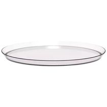 12 Bandejas Redonda 28cm Glassy Crippa Transparente Servir Restaurante Bar Lanchonete