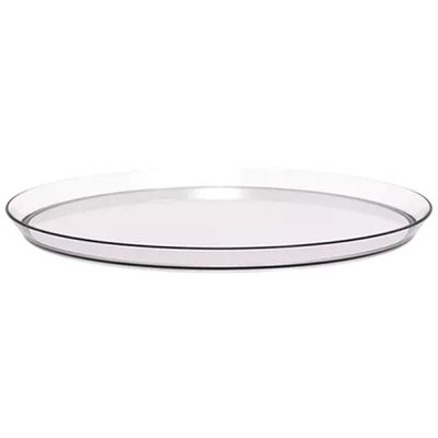 12 Bandejas Redonda 28cm Glassy Crippa Transparente Servir Restaurante Bar Lanchonete