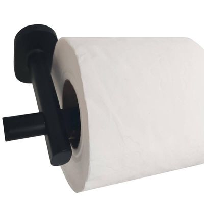 Suporte Papeleira Preto Porta Papel Higiênico Oval de Parede Banheiro Lavabo