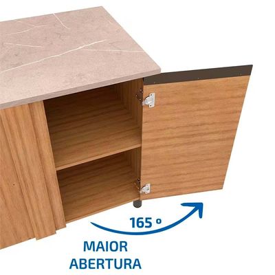 Balcão de Canto Cristal 1 Porta Bartira Lâmina Mel