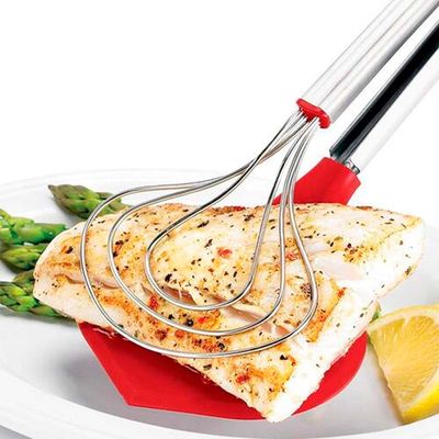 Pinça para Peixe com Trava Cuisipro em Silicone Vermelho com Inox