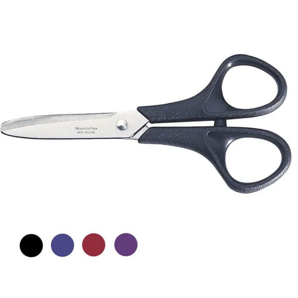 Tesoura Escolar Sem Ponta 5" Monster Tramontina Infantil Pequena Cores Diversas Colorido