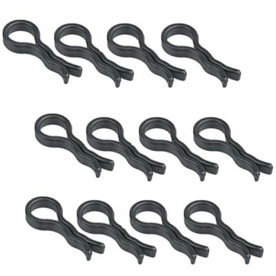 Conjunto 60 Presilhas para Calça Clips Prendedor de Cabides 8x2cm Preto Plástico