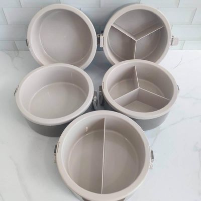 Kit 2 Marmitas Térmicas 5 Pratos Térmicos Empilháveis 1,8L Cappuccino Simonaggio