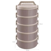 Kit 2 Marmitas Térmicas 5 Pratos Térmicos Empilháveis 1,8L Cappuccino Simonaggio
