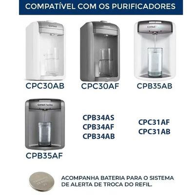 Refil Filtro Compatível Purificador de Água Consul Facilite Acqua CP30/34/35