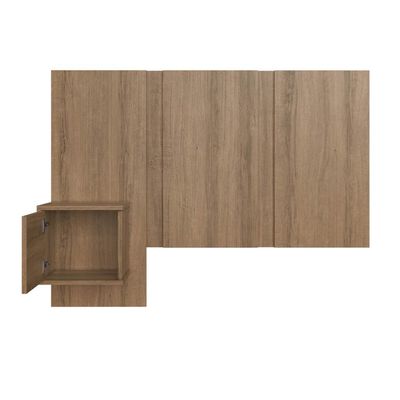 Cabeceira para Cama de Solteiro com Mesa de Cabeceira Mel Zurique MDP Art In Móveis