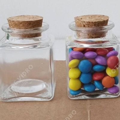 2 Mini Potinhos Porta Temperos 90ml Lyor com Tampa de Rolha Pote para Lembrancinha