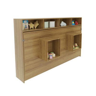 Cama Articulada Horizontal 94,5x195,8x121,6cm Solteiro Nichos Amêndoa CM8020 Tecnomobili