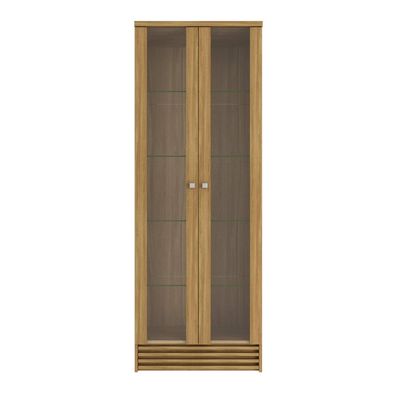 Cristaleira Amêndoa com 2 Portas e Prateleira em Vidro CR6002 Tecnomobili