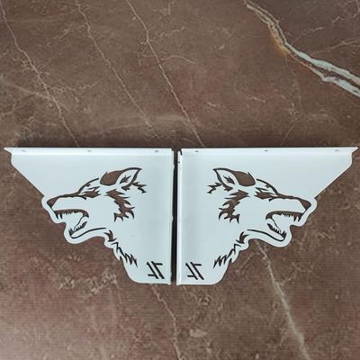 Par Mãos Francesas Ornamentada Lobo Branco Aço 20cm Industrial Zarg