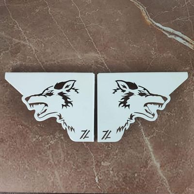 Par Mãos Francesas Ornamentada Lobo Branco Aço 20cm Industrial Zarg
