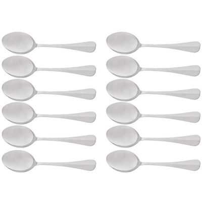 12 Colheres Inox Servir Positano 26cm Lyor Restaurante Colher Arroz Sobremesas Assados