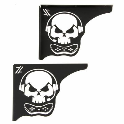 Mão Francesa Aço Preta 20cm Caveira Gamer Decorativa para Prateleira Zarg