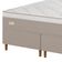 Cama Box Queen Size Umaflex Milão Bipartida com Revestimento em Malha + Colchão com Euro Pillow e Molas Ensacadas Bege e Branco