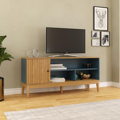 Rack com 1 Porta e 1 Prateleira para TV de até 55 Polegadas MDP Mel Petroleo MB 1056