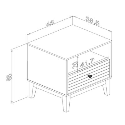 Mesa de Cabeceira com 1 Nicho e 1 Gaveta MDP Mel MB 1041 Movelbento