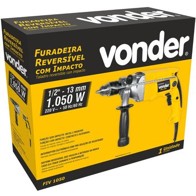 Furadeira com Impacto 220V 1/2' FIV1050w Vonder Aço Madeira Concreto