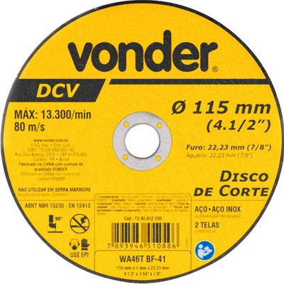 Conjunto Esmerilhadeira e Furadeira 127V Vonder EFV 751 com Brocas e Discos
