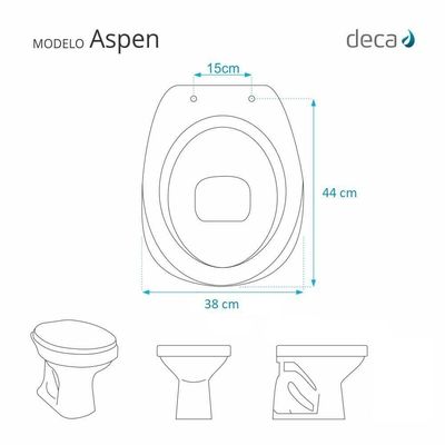 Tampa De Vaso Aspen Branco Para Bacia Deca