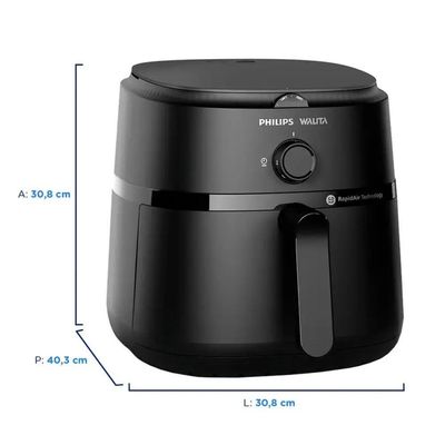 Fritadeira Air Fryer 6,2l Serie 1000 Philips Walita - Na130/00 Preto 110 Volts