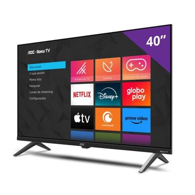Smart TV 40 AOC Roku DLED HH 40S5045/78 Preto Bivolt