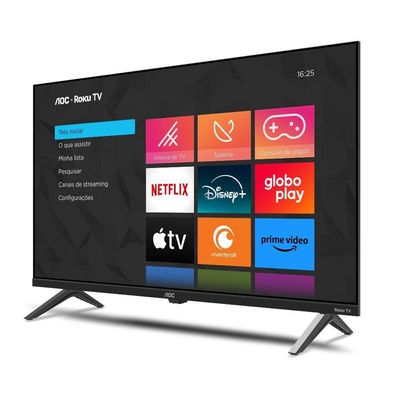 Smart TV 40 AOC Roku DLED HH 40S5045/78 Preto Bivolt