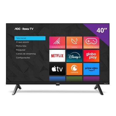 Smart TV 40 AOC Roku DLED HH 40S5045/78 Preto Bivolt