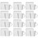 Conjunto 12 Xícaras Café Chá Porcelana Branca 185ml Píres Quadrado Americana Germer