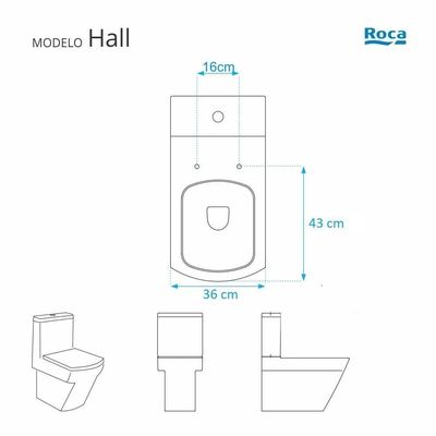 Tampa De Vaso Hall Branco Para Bacia Roca