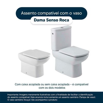 Tampa De Vaso Dama Senso Branco Para Bacia Roca