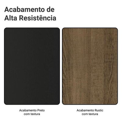 Mesa De Jantar Retangular Com Tampo De Vidro Preto Rustic 5329 Madesa Preto Rustic