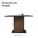 Mesa De Jantar Retangular Com Tampo De Vidro Preto Rustic 5329 Madesa Preto Rustic