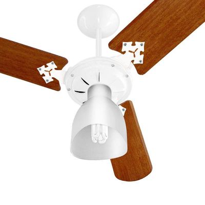 Ventilador De Teto Venti-delta New Delta Light Branco Com 3 Pás Mogno 220v 220V