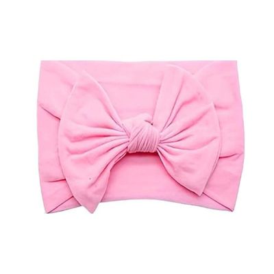 Laços De Cabelo Infantil Menina Turbantes De Bebê Fixa Grossa Rosa Tulipa