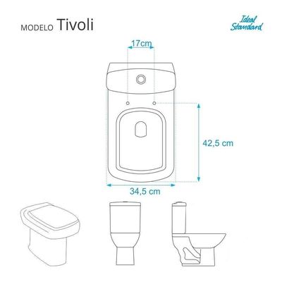 Tampa De Vaso Poliester Tivoli Bege Claro Para Bacia Ideal Standard
