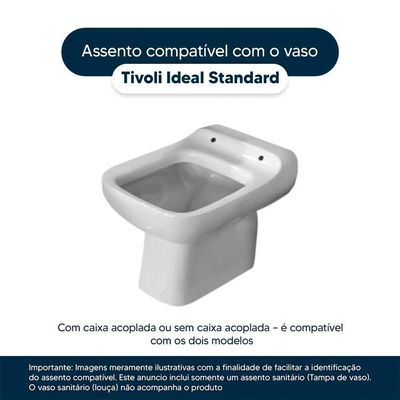 Tampa De Vaso Poliester Tivoli Bege Claro Para Bacia Ideal Standard
