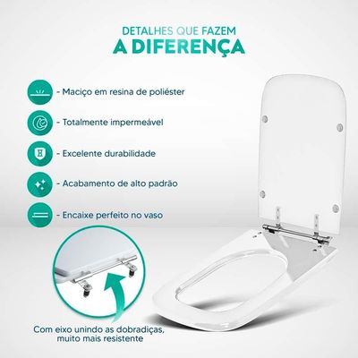 Tampa De Vaso Poliester Tivoli Bege Claro Para Bacia Ideal Standard