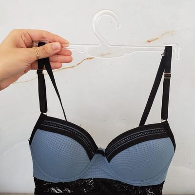 Kit 100 Cabides Expositores de Loja para Lingerie Encaixe para Alças Atacado Transparente