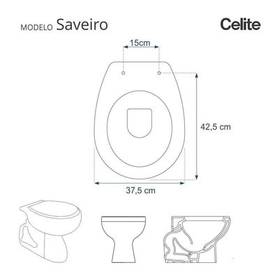 Tampa De Vaso Sanitario Almofadada Saveiro Branco Para Bacia Celite