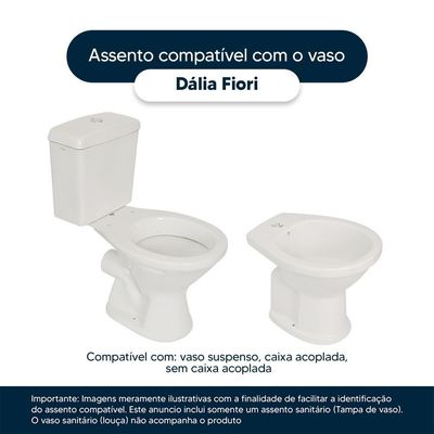 Tampa De Vaso Almofadado Dalia Branco Para Bacia Fiori 6lpf