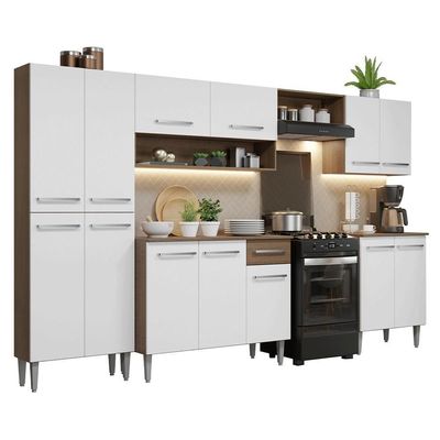Armário De Cozinha Completa 293cm Rustic  Emilly Madesa 02