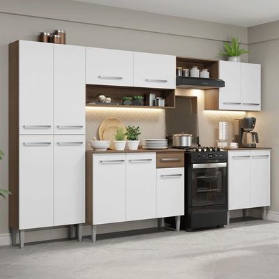 Armário De Cozinha Completa 293cm Rustic  Emilly Madesa 02