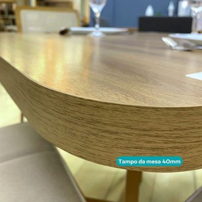 Conjunto Sala De Jantar 6 Cadeiras Roses Carraro Carvalho Dourado