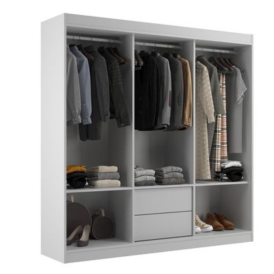 Closet Lisboa Com Cômoda 10 Gavetas Premium Marbela - Branco