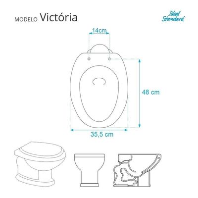 Tampa De Vaso Em Mdf Victoria Branco Para Bacia Ideal Standard