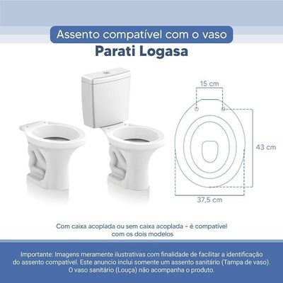 Tampa Vaso Sanitário Poliester Acrilico Parati Branco Para Bacia Logasa