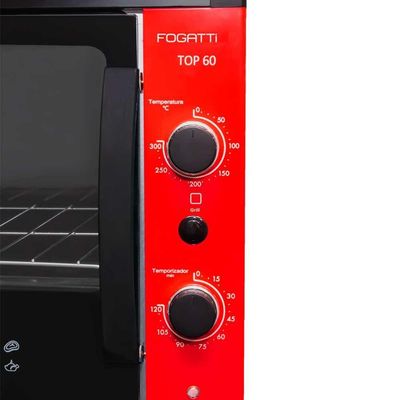 Forno Elétrico De Bancada Top 60 Fogatti Vermelho 220v