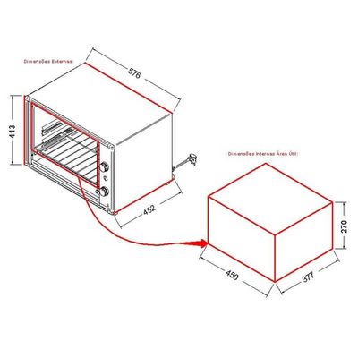 Forno Elétrico Bancada Top 60 Fogatti Preto 110v